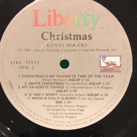 3/$30 Vintage Kenny Rogers Christmas Album 1981 - Picture 4 of 4